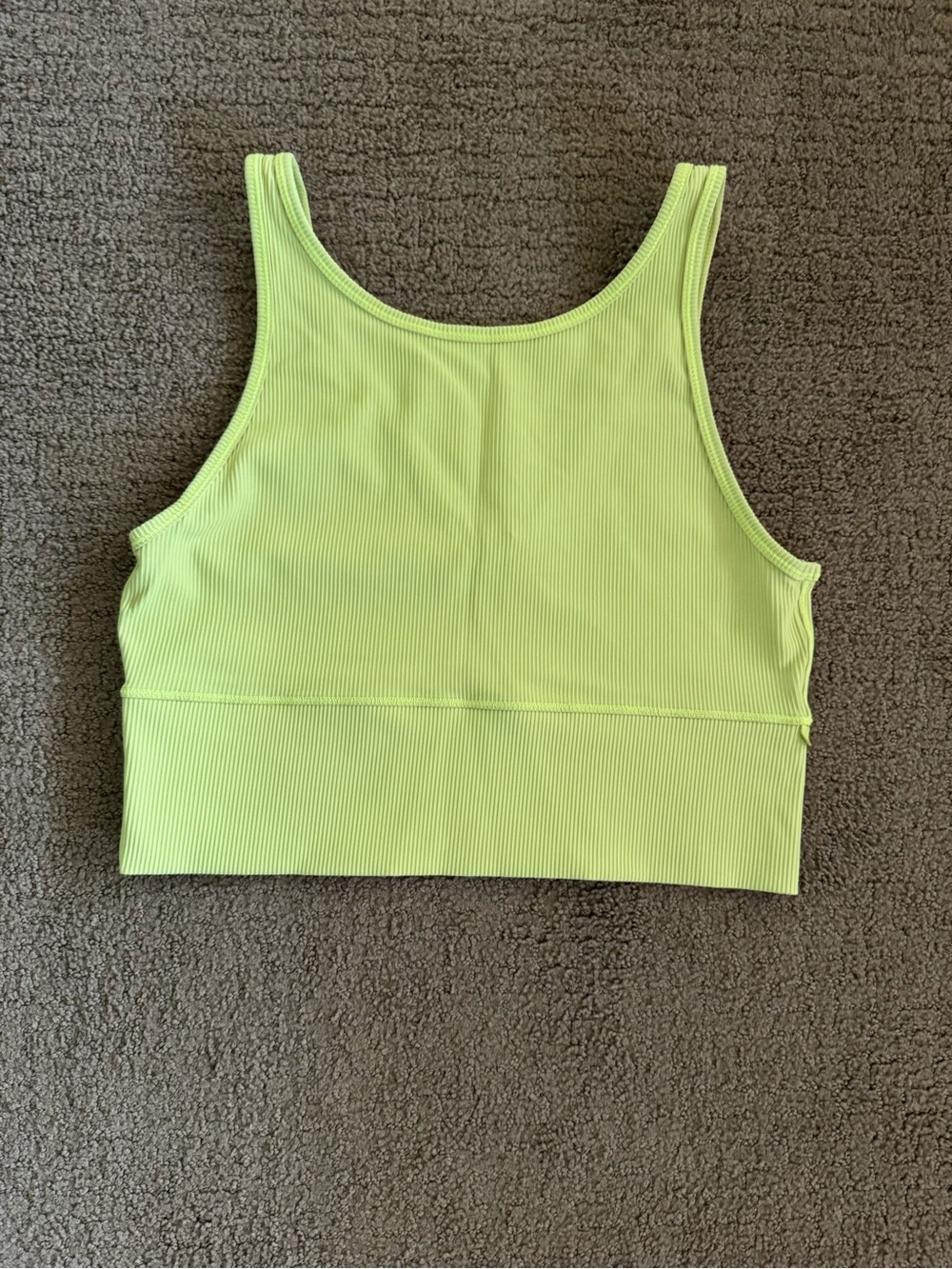 lululemon athletica Ribbed Crop Tank - Neon Yellow Green